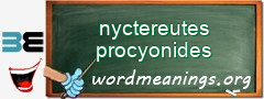 WordMeaning blackboard for nyctereutes procyonides